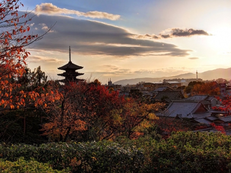 Evening View of Kyoto - nature, sky, japan, scenery, city, japanese, kyoto