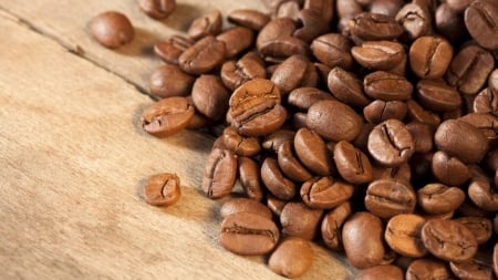 Coffee Beans - wood, coffee, brown, beans, coffee bean, coffee beans