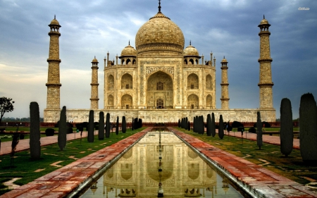 Taj Mahal, India - india, architecture, reflection, taj mahal