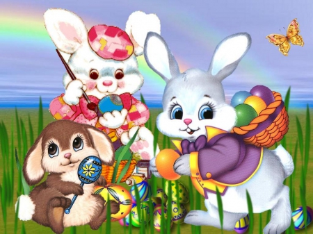 BUNNY  MAGIC - easter, green, grass, helpers