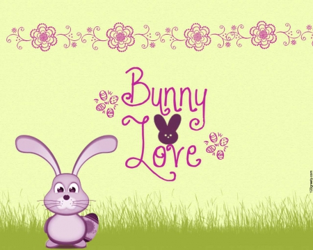 BUNNY LOVE - love, bunny, pink, happy