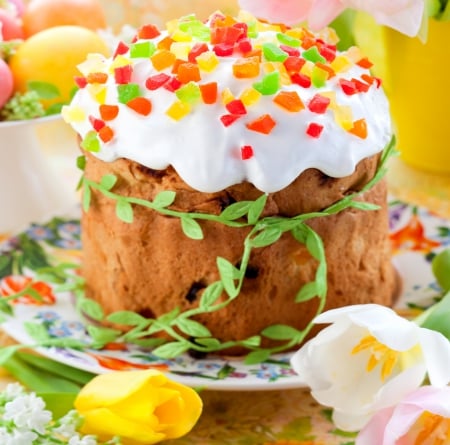 â™¥Easter Cakeâ™¥ - holiday, easter, cake, flowers