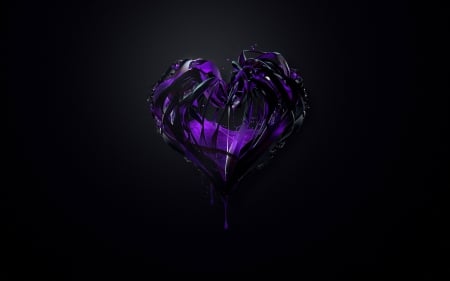 Purple heart - purple, abstract, day, heart, valentine, black