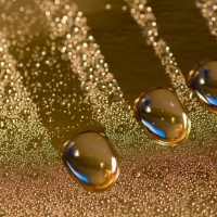 Golden water drops