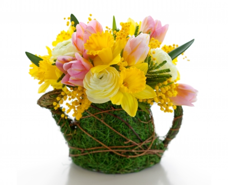 ♥Spring Flowers♥ - flowers, tulips, mimosa, spring, daffodils, bouquet