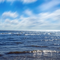 Cloudy Sky and Shimmery Sea