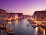 evening on the grand canal in venice