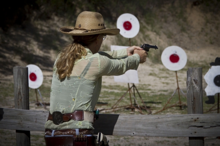 Cowgirl's Of The NRA - women, fun, female, guns, hats, pistols, girls, targets, cowgirls, outdoors, ranch, famous, westerns