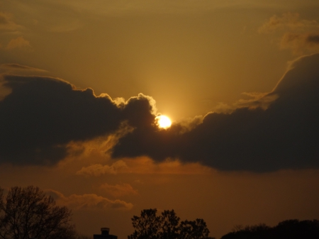 Evening Sky - sky, sunset, sun, clouds