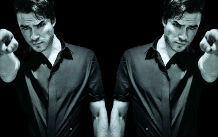 Ian Somerhalder - ian somerhalder, man, actor, by cehenot, vampire diaries, black