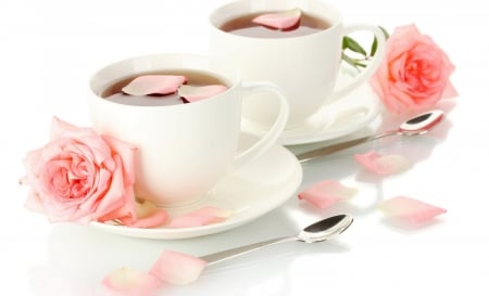 * Rose tea * - drink, aromatic, rose, tea, petals, pink, cup