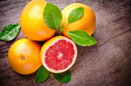 Grapefruits - fruit, grapefruits, grapefruit, fruits, orange, wood