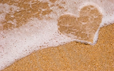 Summer heart - heart, foam, summer, beach, valentine, sea, day, wave