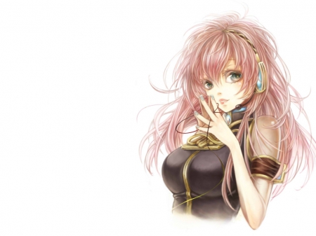 Megurine Luka - pretty, anime, vocaloid, female, long hair, luka megurine, luka, plain, hd, nice, pink hair, anime girl, hot, megurine, girl, simple, beauty, lovely, sweet, white, megurine luka, cute, sexy, vocaloids