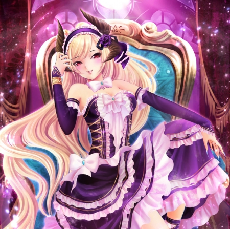 Maiden - pretty, anime, elegant, divine, female, maiden, dress, long hair, gorgeous, hd, nice, gown, anime girl, beautiful, girl, beauty, lovely, sweet, lady