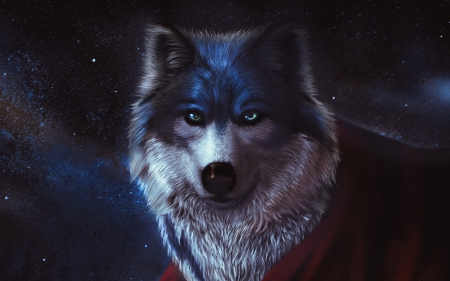 Fantasy wolf - werewolf, fantasy, animal, blue, wolf, dog, dark