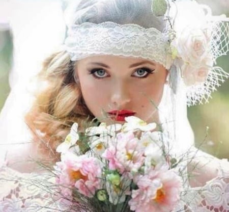 spring beauty - beauty, woman, people, cool, photography, bride, flowers