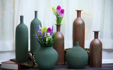 Still life - flowers, decor, still life, jars