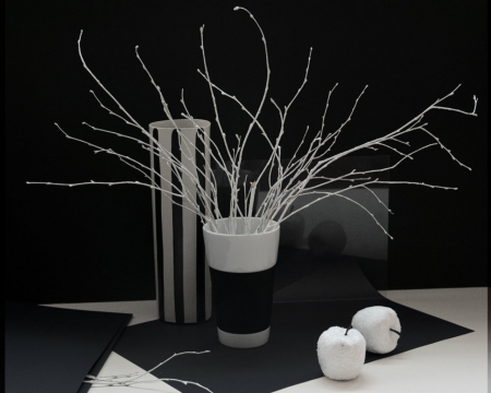 Still life - black, style, white, candle, Still life