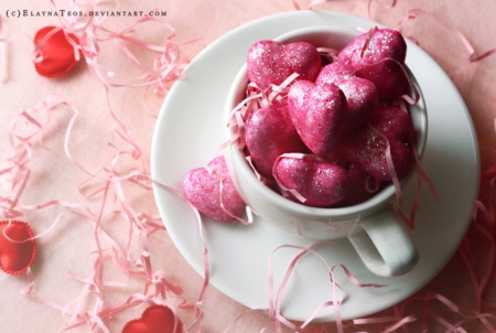 Love - abstract, love, pink, cup