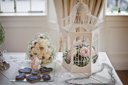 Soft - flowers, cage, pink, soft