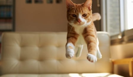 We Have Liftoff! - animals, cats, funny, tiger, happy