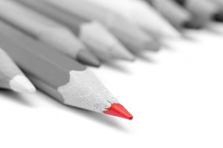 Going Fast - pencils, going fast, two colors, black and white, red tip