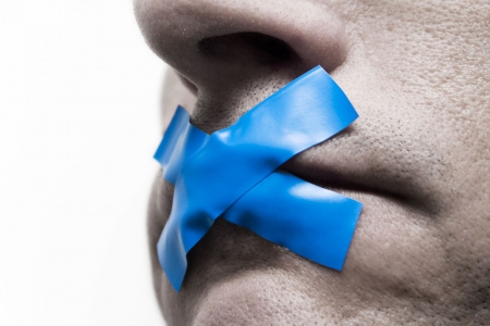 Useless discussions - useless discussions, lips, photography, man, blue and black, two colors, adhesive tape