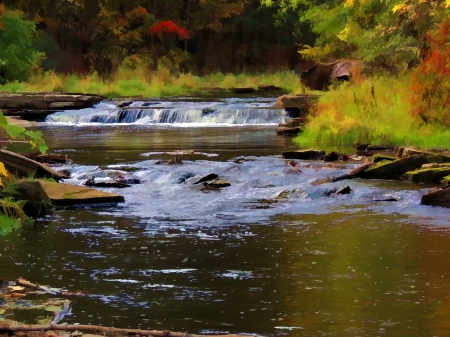 Kingston Beauty - River, Autumn, Waterfalls, Fall