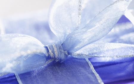 Blue bow - blue, ribbon, gift, bow, texture