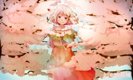 ~Tears of Joy~ - short hair, tears, vocaloid, anime, cherry blossoms, crying, IA