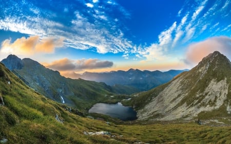 * Mountains * - sky, lake, mountains, natre, mountain