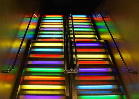 Stairs - stairs, rainbow colors, abstract