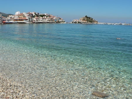 Greek Village - village, beach, druffix, water, wonderfull, greece, samos, europe