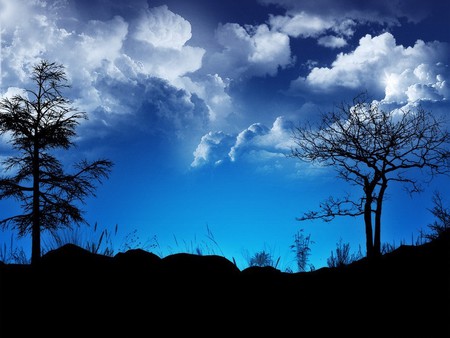 Deep blue morning - clouds, blue, atumn, deep blue, morning, sky