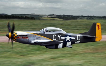 On The Deck 022 - english country side, mustang, Photomanipulation, Entropy, fighter aircraft, p 51, wwii, wallpaper, miss velma