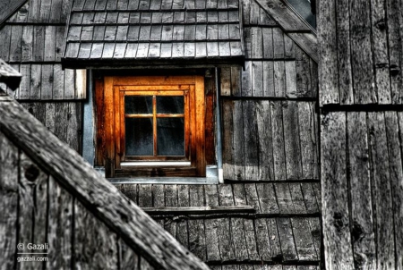 Two colors - abstract, window, wall, two colors, house