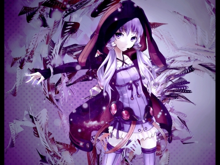 Purple Fantasy - nice, beauty, girl, female, yukari, long hair, purple hair, anime girl, lovely, hd, vocaloids, pretty, vocaloid, beautiful, anime, sweet