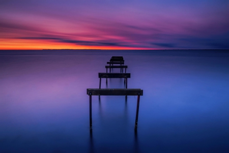 Sunset - sky, clouds, splendor, sunset, sea, ocean, nature