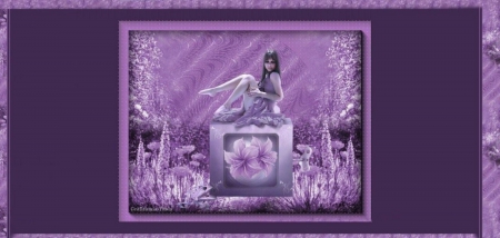 MUSIC BOX - purple, box, flowers, female, music