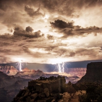 Night Of Lightning At Grand Canyon