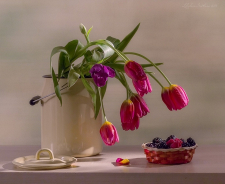 Tulips - flowers, still life, nature, soft