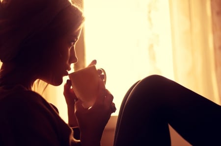 Beauty - abstract, lady, cup, model