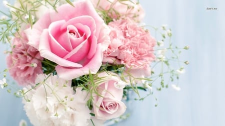 Pink Bouquet - floral, flower, pink, rose