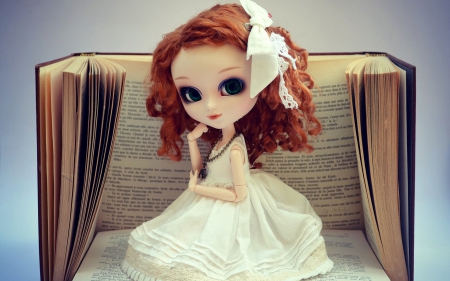 Pretty doll - pretty, girl, books, doll