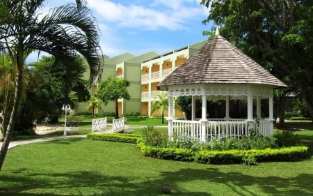 Beautiful place - place, architecture, tree, gazebo