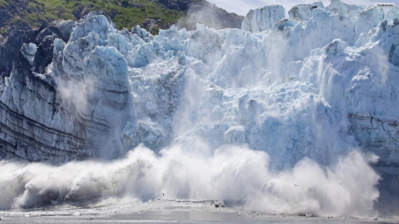 Crashing Iceberg - oceans, nature, other, entertainment