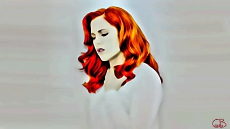 Katy B painting - beauty, painting, redhead, beautiful, katy b, fiery hair, singer