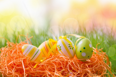 Easter - eggs, easter, happy easter, easter eggs, splendor, spring, grass