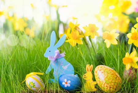 Easter - easter, happy easter, easter eggs, spring, grass